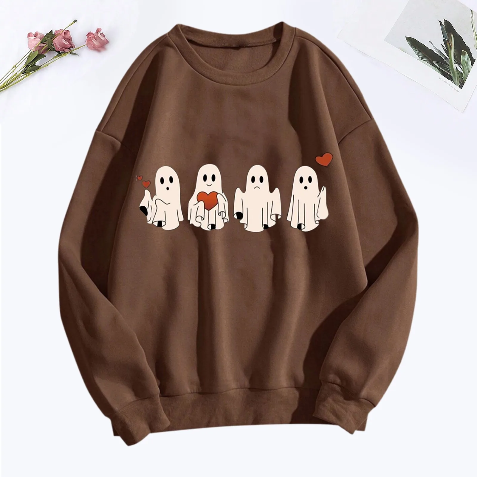 Womens Ghost Graphic Sweatshirt Casual Long Sleeve Tee Shirts Crew Neck Sweatshirts Loose Pullover Sport Tops For Ladies Autumn
Womens Ghost Graphic Sweatshirt Casual Long Sleeve Tee Shirts Crew Neck Sweatshirts Loose Pullover Sport Tops For Ladies Autumn
