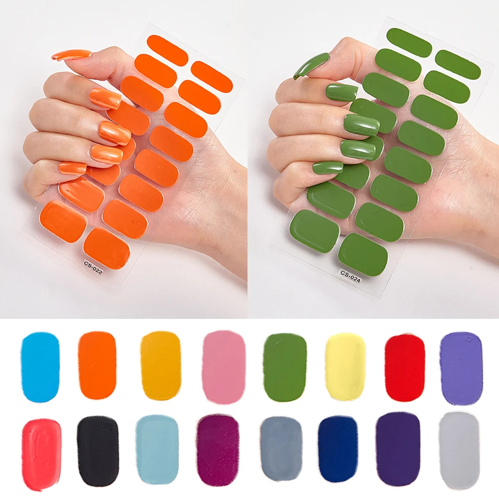 

16Tips Solid Color Nail Sticker Matte Foil Full Nail Wraps DIY Manicure Self-adhesive Waterproof Full Cover Nail Decal