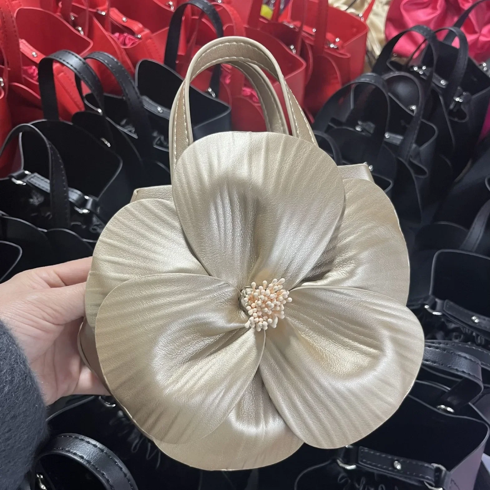 

Women's New Fashion Big Petal Flower Mini Creative Tote Handbag Bucket Bag ShoulderBag CrossbodyBag Party Club Top Handle Clutch