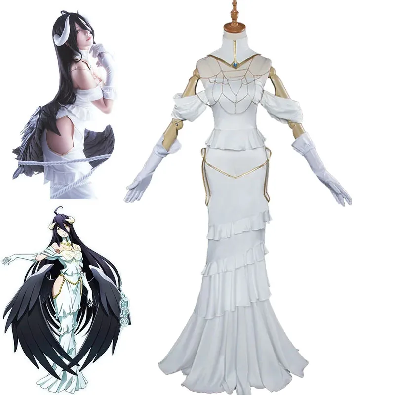 Женский костюм для косплея персонаж аниме Overlord Albedo, белое длинное платье на цепочке, костюмы на Хэллоуин, карнавальные костюмы, комплект из 6 предметов, воротник с рогами
Женский костюм для косплея персонаж аниме Overlord Albedo, белое длинное платье на цепочке, костюмы на Хэллоуин, карнавальные костюмы, комплект из 6 предметов, воротник с рогами