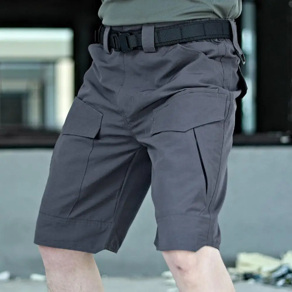 

Men Cargo Shorts Men's Summer Cargo Shorts With Elastic Waist Multiple Pockets Wear-resistant Fabric For Outdoor Activities