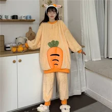 QWEEK Pajamas for Women Winter Carrot Coral Fleece Pijamas Large Size Pyjamas Velvet Suit 2 Piece Set Women Nightwear Sleepwear
QWEEK Pajamas for Women Winter Carrot Coral Fleece Pijamas Large Size Pyjamas Velvet Suit 2 Piece Set Women Nightwear Sleepwear