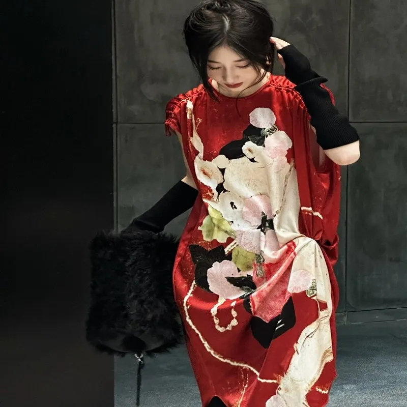 Design sense simulation silk graffiti niche wabi-sabi wind Zen red loose dress new Chinese old money style women's high quality
Design sense simulation silk graffiti niche wabi-sabi wind Zen red loose dress new Chinese old money style women's high quality
