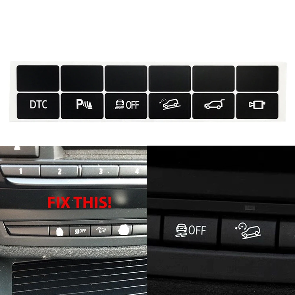 A Set Dash Button Stickers DTC Traction Control For BMW X5 2006-2013 Car Anti-slip Key Repair Replacement Sticker
A Set Dash Button Stickers DTC Traction Control For BMW X5 2006-2013 Car Anti-slip Key Repair Replacement Sticker