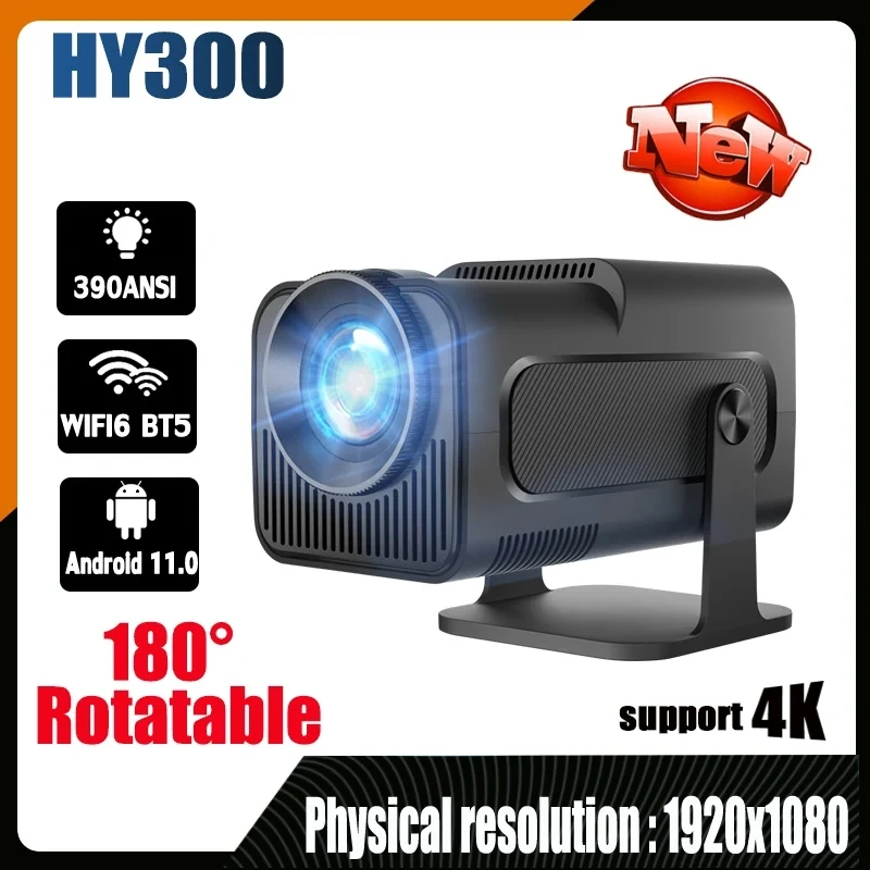 

HY320 Projector 4k Home Cinema Mini Projector Android 11 390ANSI 4K Native 1080P Dual Wifi6 BT5.0 Cinema Outdoor Home Theater
