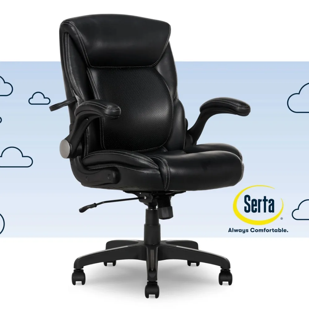 Thick and adjustable office chair with adhesive leather at the waist, gray synthetic leather
Thick and adjustable office chair with adhesive leather at the waist, gray synthetic leather