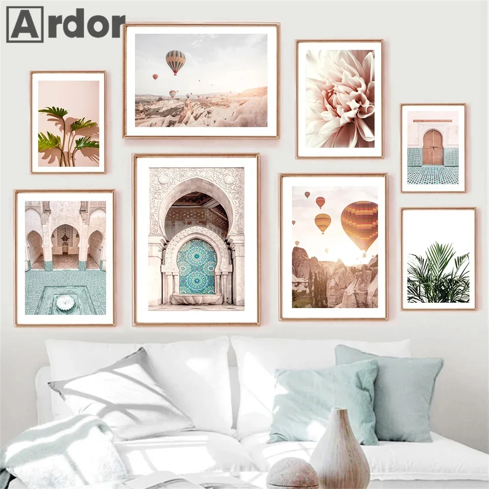 Pink Flower Palm Leaf Balloon Canvas Painting Islamic Architecture Poster Wall Art Print Nordic Picture Modern Living Room Decor
Pink Flower Palm Leaf Balloon Canvas Painting Islamic Architecture Poster Wall Art Print Nordic Picture Modern Living Room Decor