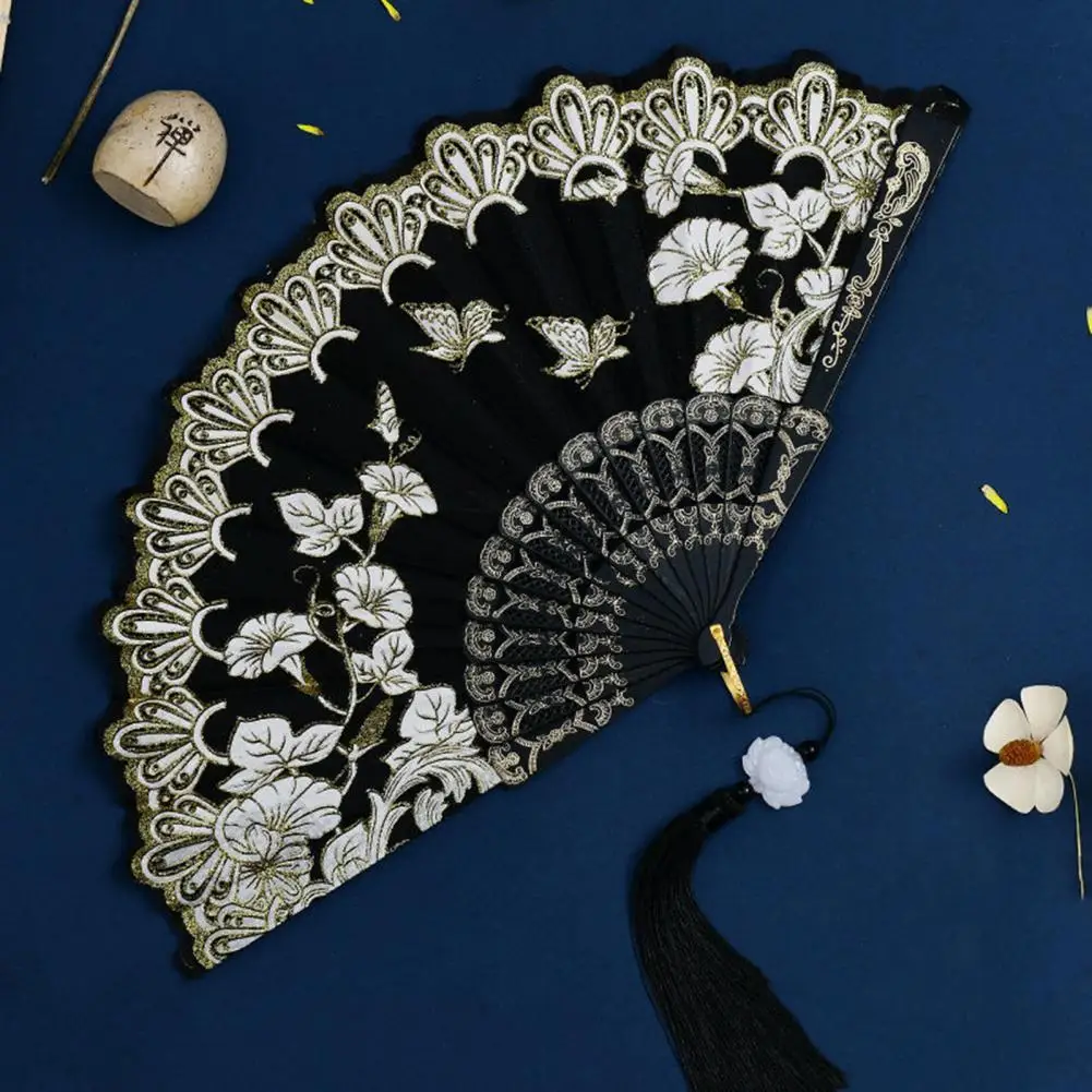 Chinese Style Luxury Folding Fan With Tassel Pendant Vintage Silk Floral Butterfly Pattern Handheld Fan Decoration
Chinese Style Luxury Folding Fan With Tassel Pendant Vintage Silk Floral Butterfly Pattern Handheld Fan Decoration