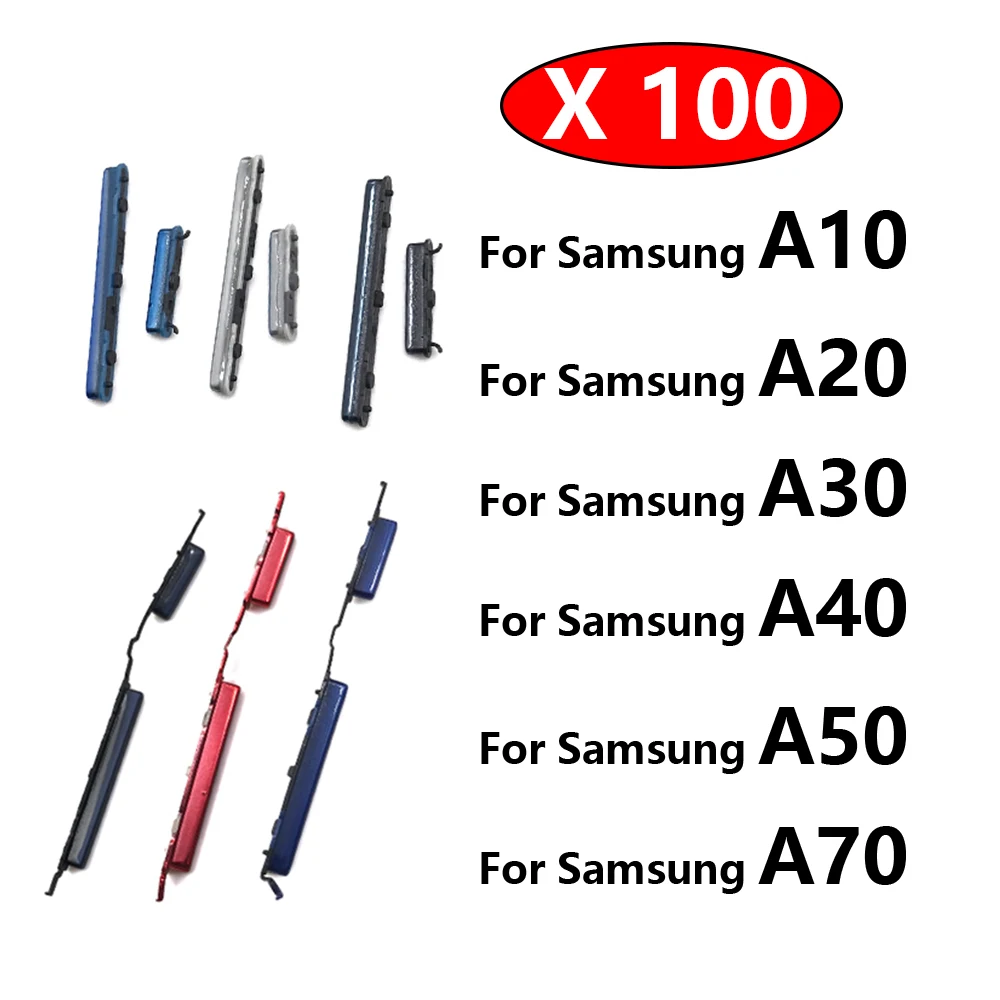 

100Pcs/Lot, Side Power Key + Volume Button Keys For Samsung A10 A105F A20 A205F A30 A305F A40 A50 A70 A7 2018 A750