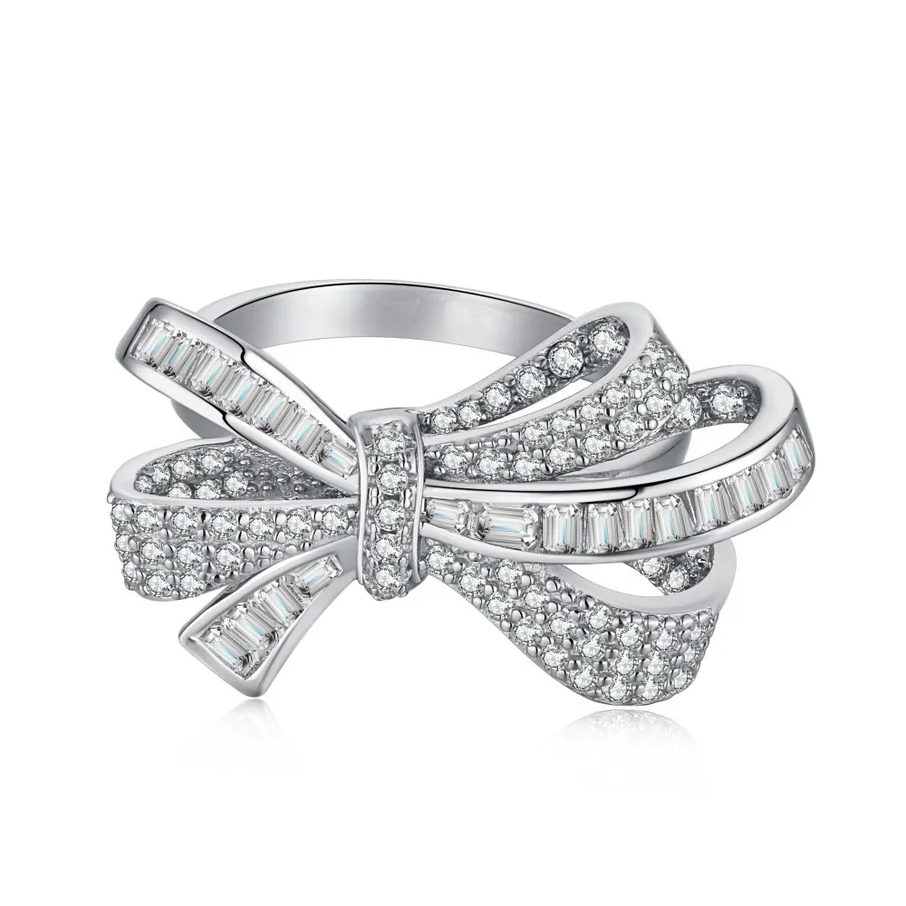 

Серебряное ювелирное изделие S925, новинка 2022, модное серебряное кольцо с бантом высокого класса, в стиле Ins, для свадьбы