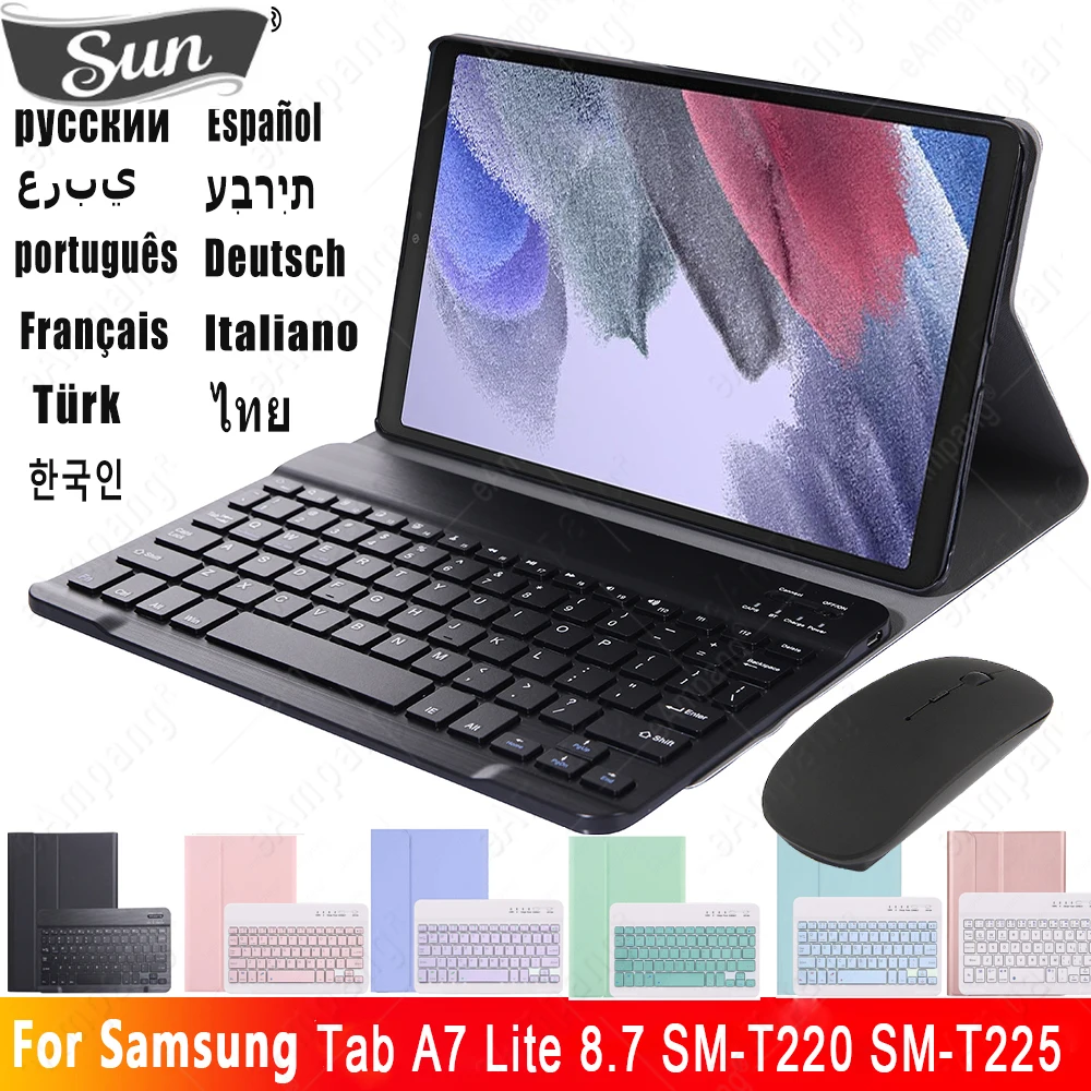 

Case for Samsung Galaxy Tab A7 Lite 8.7 Keyboard Case SM-T220 SM-T225 Detachable Bluetooth-Compatible Keyboard Cover Funda Capa