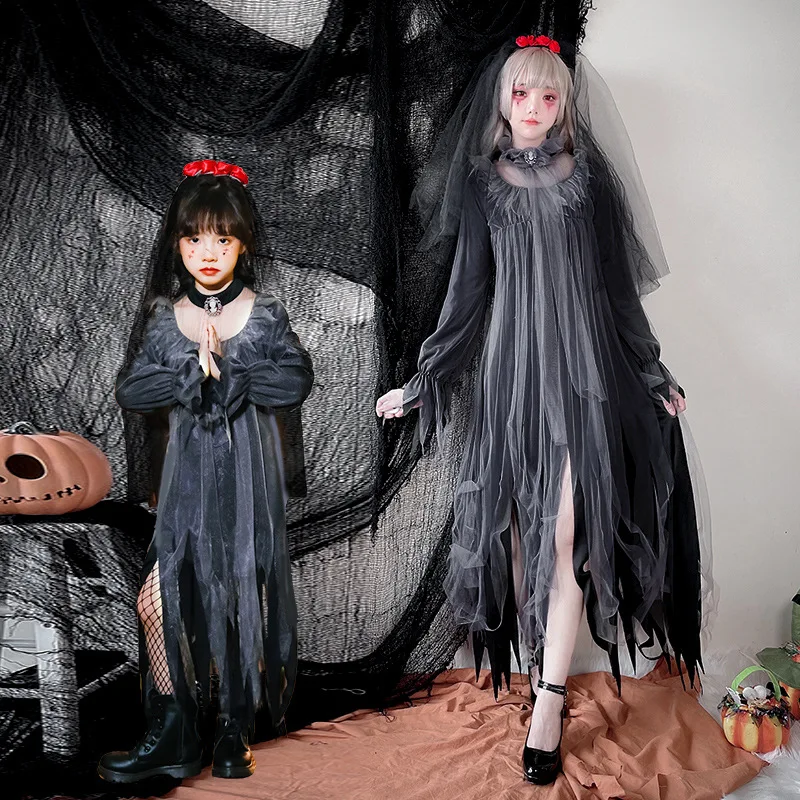 Halloween Costume Children's Clothing Girls' Ghost Bride Cosplay Dress Vampire Night Elf Parent Child Set Witch Vestidos Disfraz
Halloween Costume Children's Clothing Girls' Ghost Bride Cosplay Dress Vampire Night Elf Parent Child Set Witch Vestidos Disfraz