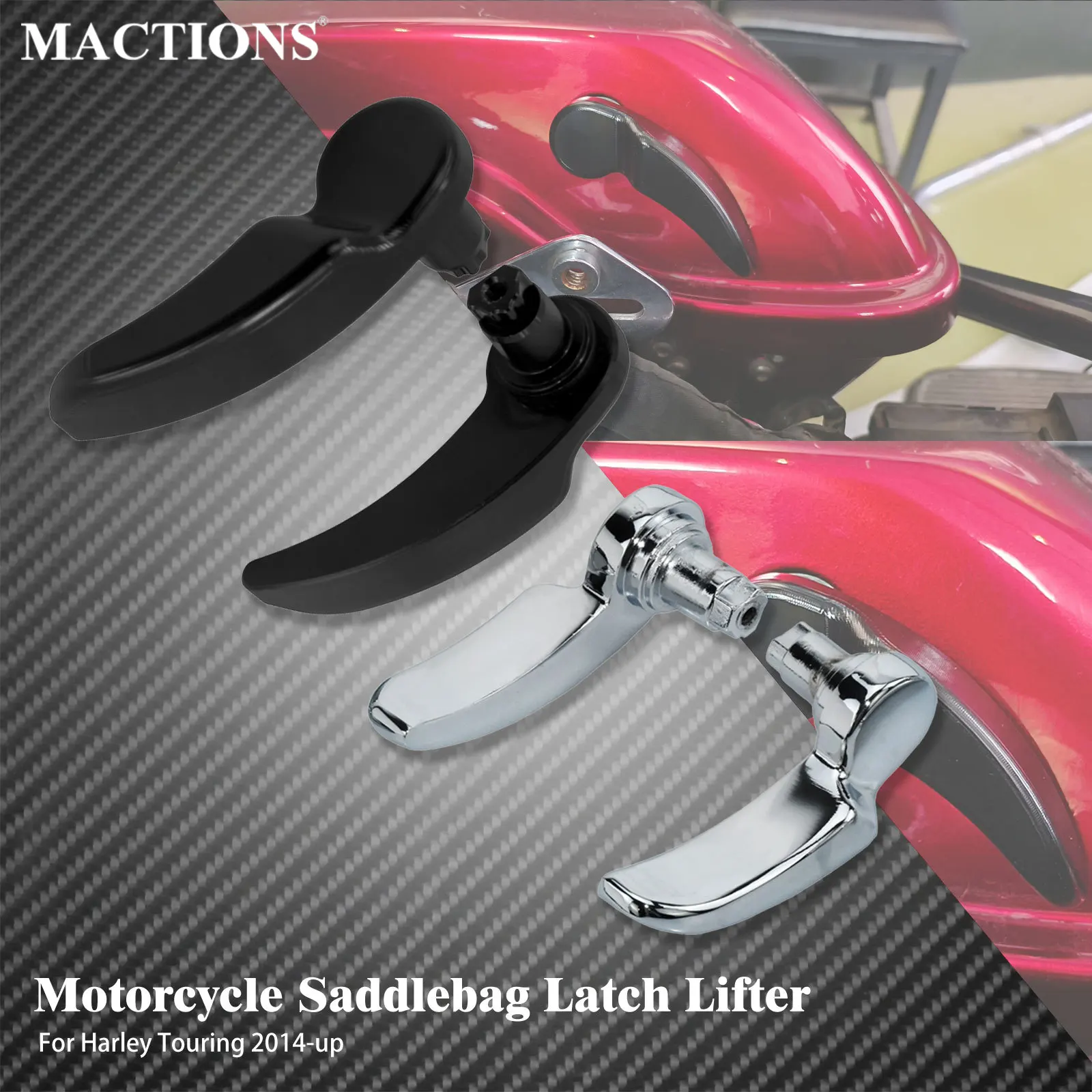 

Motorcycle Saddlebag Lid Lifter Latch Kit For Harley Touring Road King FLHR Street Electra Glide FLHT FLTRX FLHTK 14-23 Aluminum