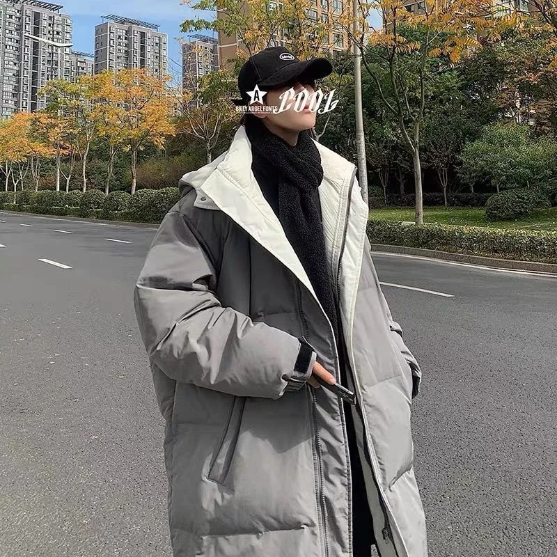 Мужская однотонная Зимняя парка в Корейском стиле, модель 2023 большого размера 
Мужская однотонная Зимняя парка в Корейском стиле, модель 2023 большого размера