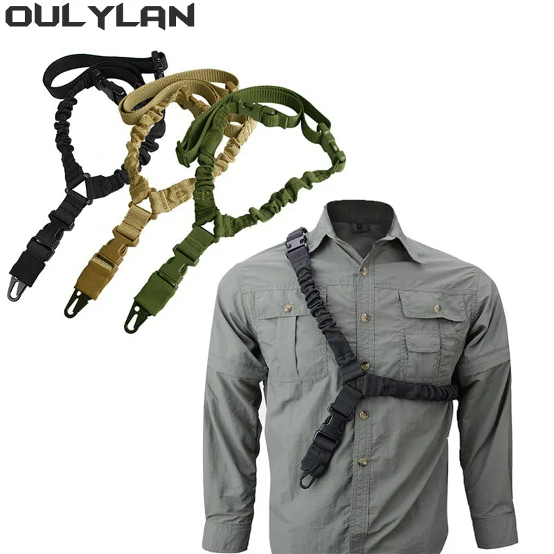 

Oulylan One Single Point Adjustable Bungee Rifle Gun Sling Strap Hook Safety Belt Wild Survival Training Tactical Army Equipment