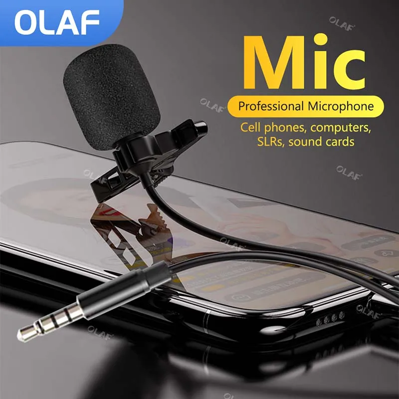 

3.5mm Mini Lavalier Microphone Metal Clip Lapel Mic for Mobile Phone PC Laptop Wired Mikrofo/Microfon for Speaking Vocal Audio