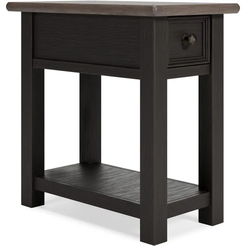 

Signature Design by Ashley Tyler Creek Chair Side End Table, Light Brown & Whitewash,Black