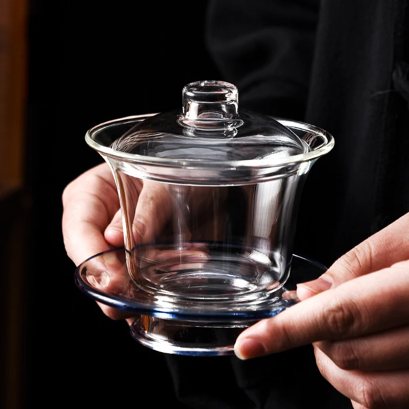 Glass Sancai Covered Bowl 180ml cup single tea bowl tea cup kung fu drink cup utensils
Glass Sancai Covered Bowl 180ml cup single tea bowl tea cup kung fu drink cup utensils