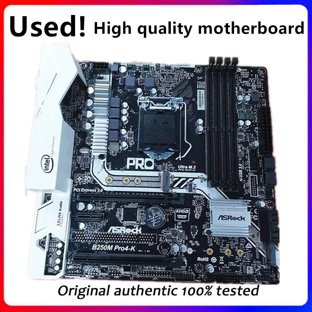 For ASRock B250M Pro4 K Original Used Desktop Intel B250 B250M DDR4 Motherboard LGA 1151 i7/i5/i3 USB3.0 SATA3
For ASRock B250M Pro4 K Original Used Desktop Intel B250 B250M DDR4 Motherboard LGA 1151 i7/i5/i3 USB3.0 SATA3