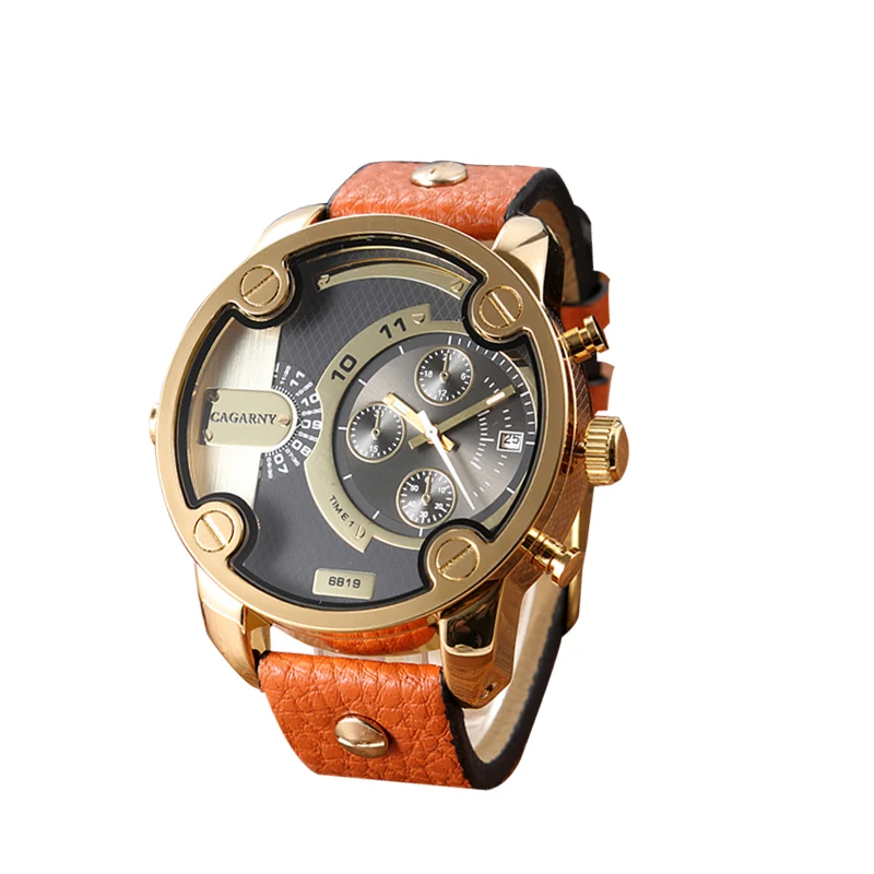 

Cagarny Watches For Men Luxury Brand Original Leather Strap Men's Quartz Wristwatch Military Watch Relogio Masculino Male Clock