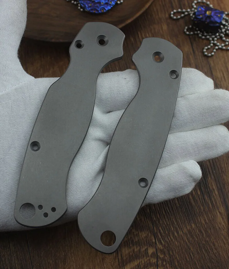 

1 Pair Custom Handle Scales Titanium Alloy Grips For Spyderco C81 Paramilitary 2 Para 2 PM2 Folding Knife
