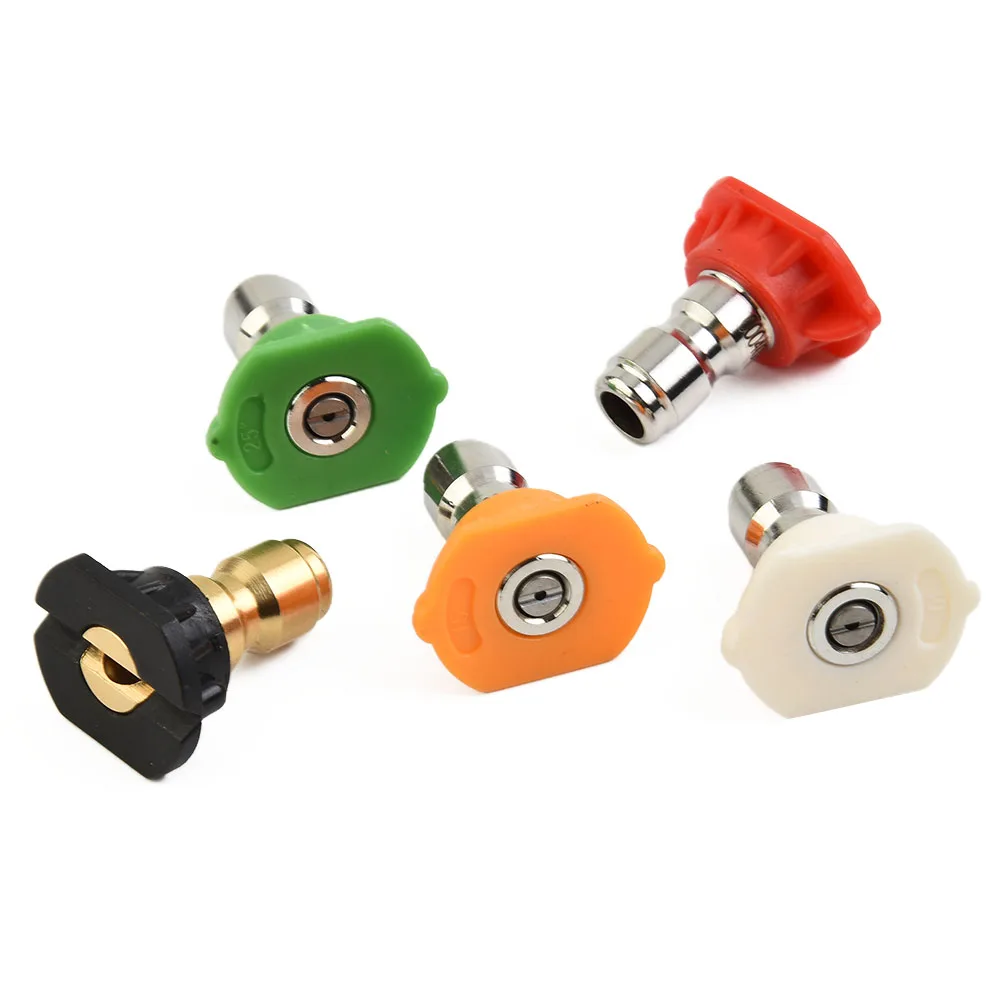 5PCS 1/4inch Pressure Washer Spray Tips Nozzles High Power Kit Quick Connect Set Quick Connect Garden Watering Spray Nozzle
5PCS 1/4inch Pressure Washer Spray Tips Nozzles High Power Kit Quick Connect Set Quick Connect Garden Watering Spray Nozzle