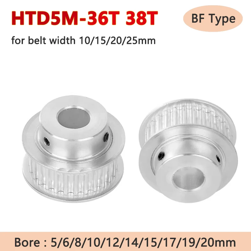 1pc HTD5M 36T 38T Timing Pulley 5M 36 38 Teeth Synchronous Wheel with Step for Belt Width 10 15 20 25mm Bore 5 6 8 10 12-20mm
1pc HTD5M 36T 38T Timing Pulley 5M 36 38 Teeth Synchronous Wheel with Step for Belt Width 10 15 20 25mm Bore 5 6 8 10 12-20mm
