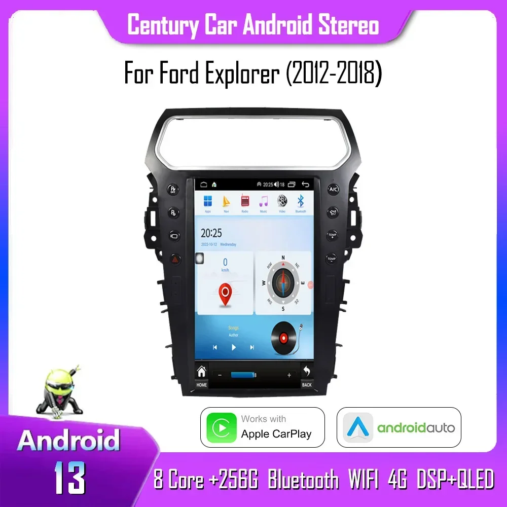 Century For Ford Explorer 2012-2018 CarPlay 8+256G Android 13 Tesla Style Smart Multimedia Video Player GPS Radio 4G Navigation
Century For Ford Explorer 2012-2018 CarPlay 8+256G Android 13 Tesla Style Smart Multimedia Video Player GPS Radio 4G Navigation
