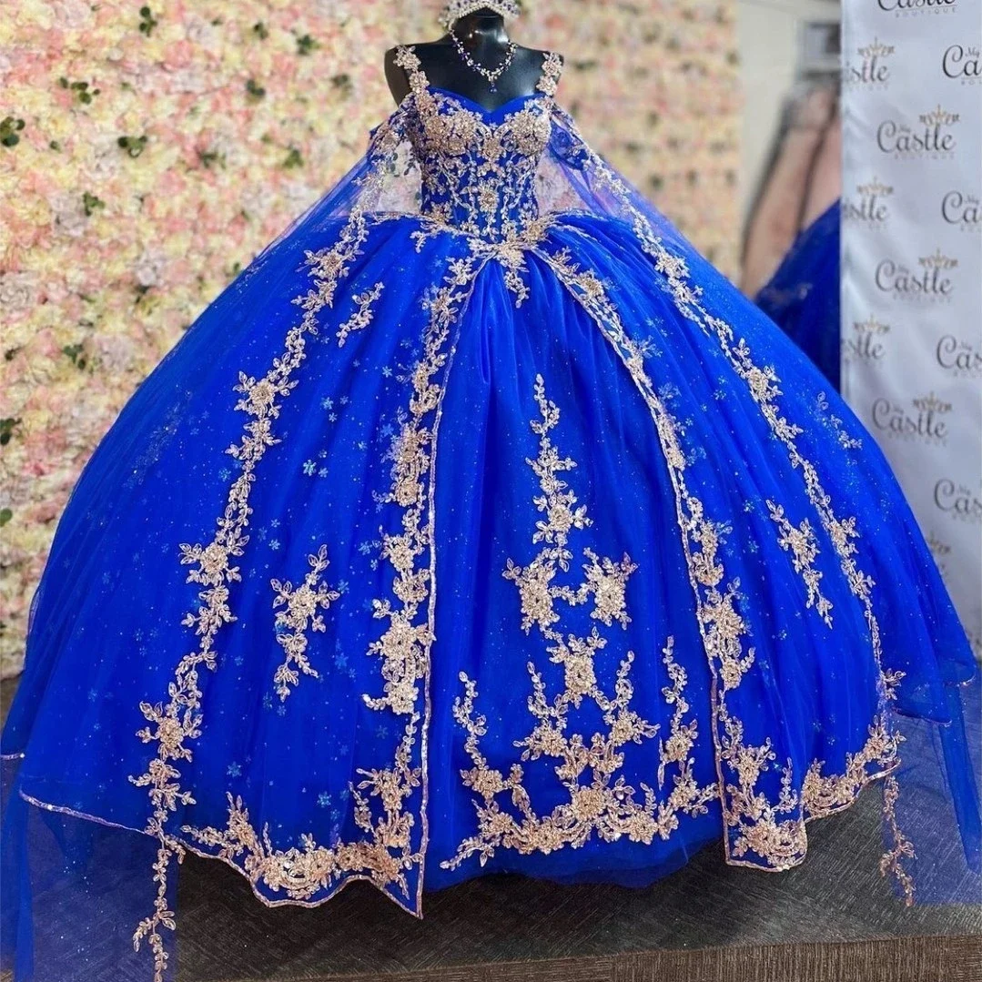 ANGELSBRIDEP Royal Blue Quinceanera Dresses With Gold Appliqued Ball Gowns Prom Dresses Lace-up Corset Sweet 16 Party Gowns
ANGELSBRIDEP Royal Blue Quinceanera Dresses With Gold Appliqued Ball Gowns Prom Dresses Lace-up Corset Sweet 16 Party Gowns