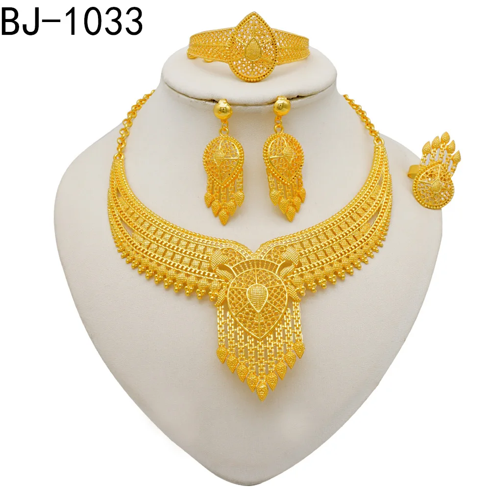 Necklace/Earrings/Bracelet/Ring (Palace Style) Women 24K Gold, Hammered filigree with raised diamond patterns 2 Mallzona S4fad8b8ed0c44085b95c4050e0aee0e86 Necklace/Earrings/Bracelet/Ring (Palace Style) Women 24K Gold, Hammered filigree with raised diamond patterns Mallzona