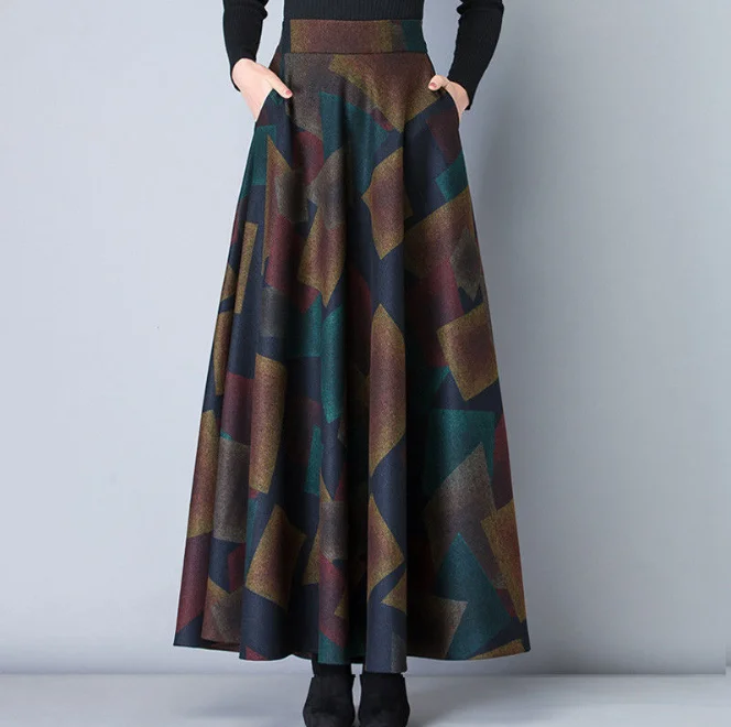 Autumn Winter Print Women's 2022 New High Waist Medium Length A-line Large Swing Shows Thin Skirt Blue Square Grid
Autumn Winter Print Women's 2022 New High Waist Medium Length A-line Large Swing Shows Thin Skirt Blue Square Grid