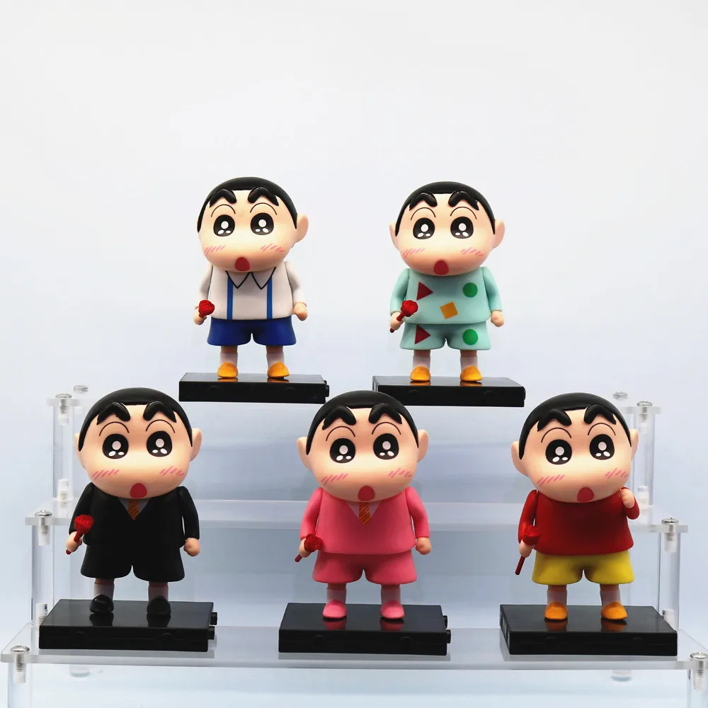 

5pcs/set Crayon Shin-chan Rose in the hands Cute Ver. Anime Action Figure Toys 11CM