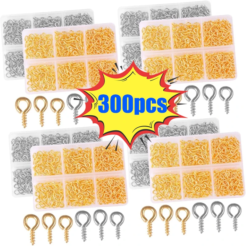 300Pcs/lot Small Tiny Mini Eye Pins Eyepins Hooks Eyelets Screw Threaded Gold Clasps Hooks For DIY Jewelry Components Making
300Pcs/lot Small Tiny Mini Eye Pins Eyepins Hooks Eyelets Screw Threaded Gold Clasps Hooks For DIY Jewelry Components Making
