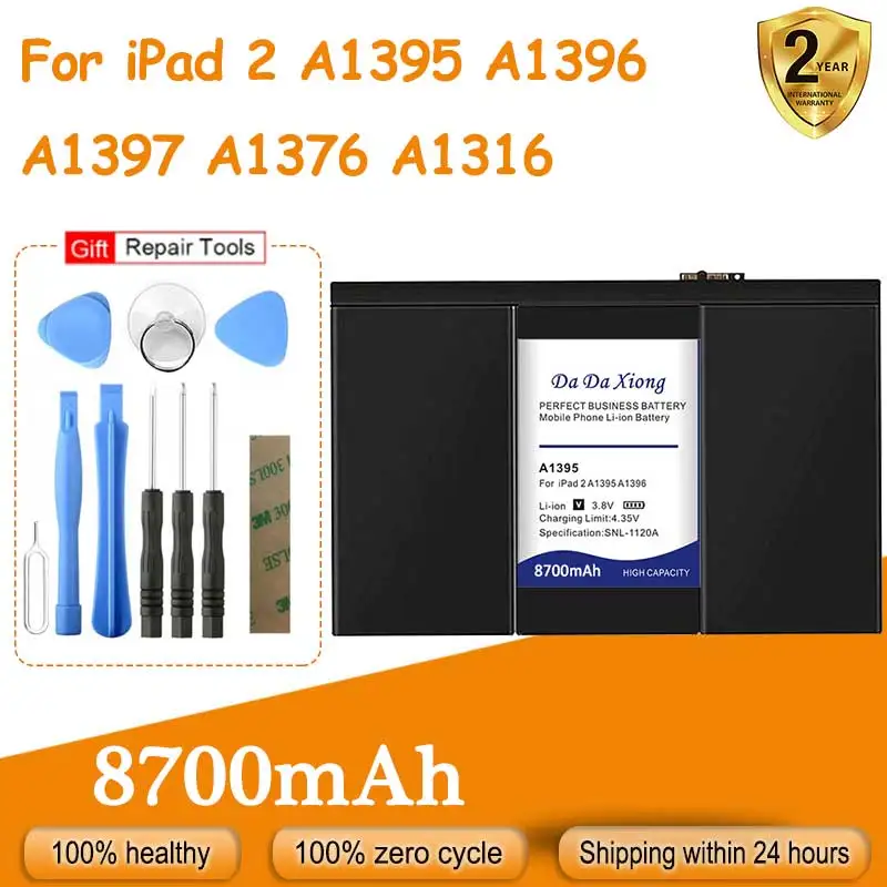 

100% Original New 8700mAh Bateria For iPad 2 A1395 A1396 A1397 A1376 A1316 Battery Send Accompanying Tool