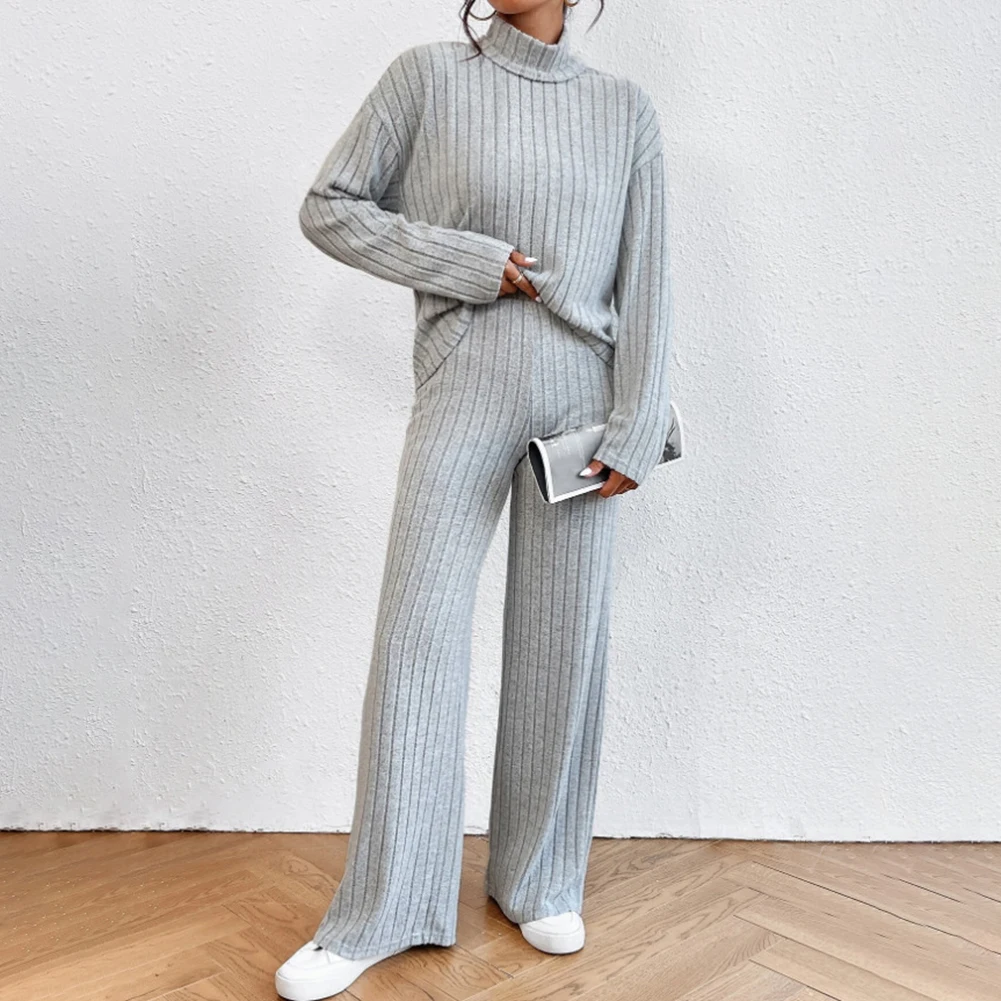 Fashion Comfortable Set Womens Two-piece Suit Casual High Collar High Neck Loose Trousers Regular Slight Strech
Fashion Comfortable Set Womens Two-piece Suit Casual High Collar High Neck Loose Trousers Regular Slight Strech