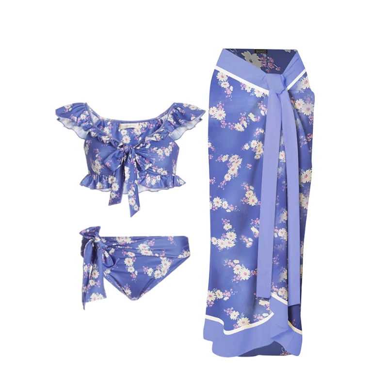 2023 Women's Strap Bikini Swimwear V-Neck Low Waist Bow-tie Two Piece Sets Adjustable Swimsuit Purple Flower Print Beachwear
2023 Women's Strap Bikini Swimwear V-Neck Low Waist Bow-tie Two Piece Sets Adjustable Swimsuit Purple Flower Print Beachwear