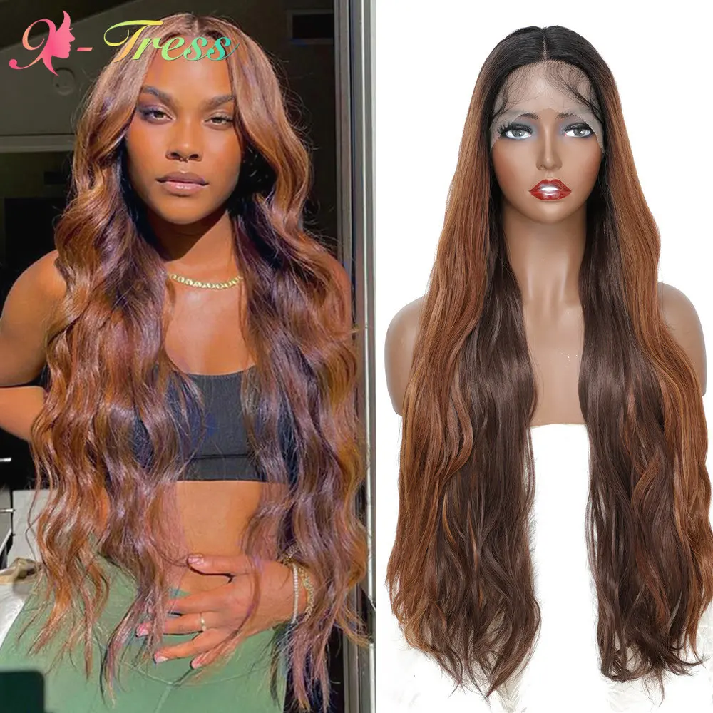 X-TRESS Honey Brown Synthetic Lace Front Wig With Baby Hair Ombre Color Long Body Wave Middle Part Lace Wigs for Black Women
X-TRESS Honey Brown Synthetic Lace Front Wig With Baby Hair Ombre Color Long Body Wave Middle Part Lace Wigs for Black Women