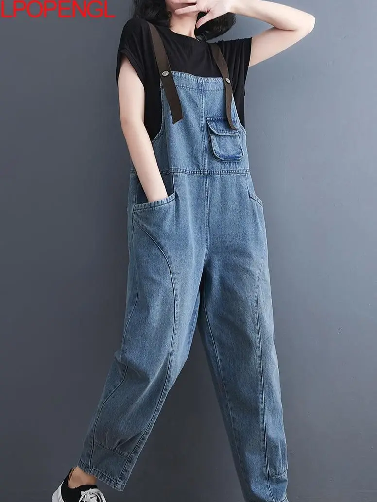 2022 Streetwear Washed Bleached Jumpsuits For Woman Loose Strap Patchwork Pockets Casual Denim Rompers Overalls Long Pants Jeans
2022 Streetwear Washed Bleached Jumpsuits For Woman Loose Strap Patchwork Pockets Casual Denim Rompers Overalls Long Pants Jeans