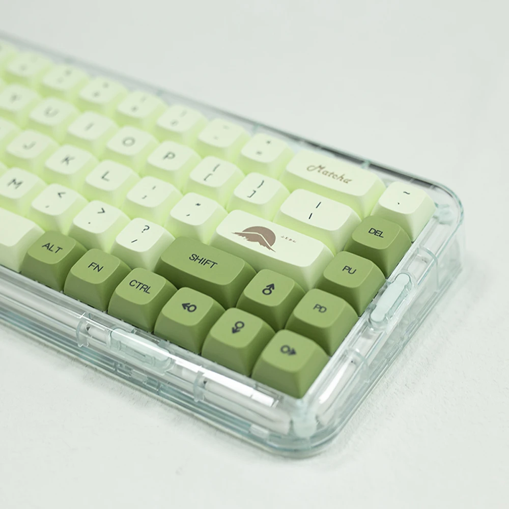 

USLION 124 Keys Matcha Theme Keycaps Dye Sublimation XDA Japanese Russian English PBT Key Cap For Mechanical Keyboard MX Switch