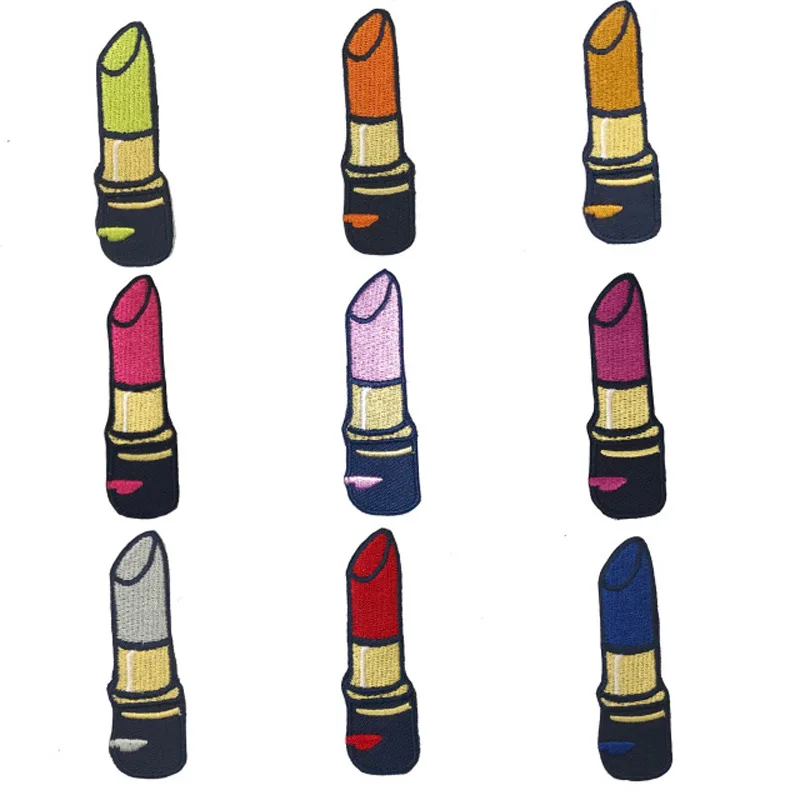 

20pcs/lot Fashion Lipstick Embroidery Patches Backpack Clothing Decoration Accessories Diy Iron Heat Transfer Applique