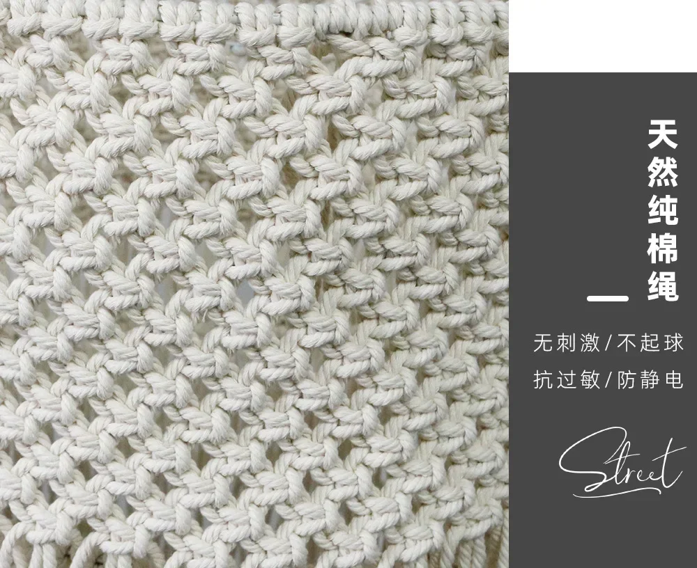 Boho Tassel Macrame Lampshade - Handwoven Cotton Wall Hanging Light Cover 8 S4fbb30f9f74d4f208eec2dffd78679bd6