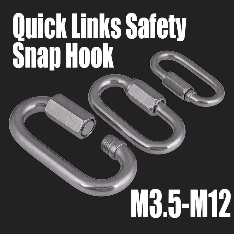 1/2PC Climbing Gear Carabiner Quick Links Safety Snap Hook M3.5 M4 M5 M6 M8 M10 M12 Chain Connecting Ring Carabiner Chain Buckle
1/2PC Climbing Gear Carabiner Quick Links Safety Snap Hook M3.5 M4 M5 M6 M8 M10 M12 Chain Connecting Ring Carabiner Chain Buckle