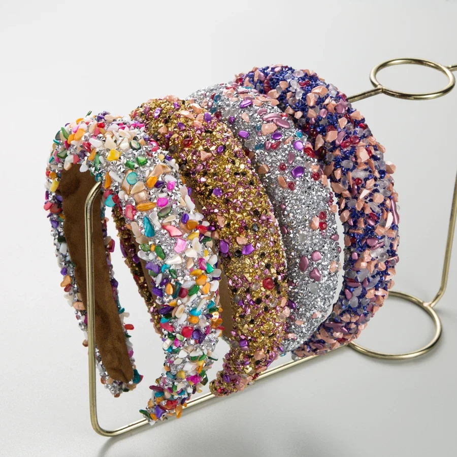 

European and American fashion new hair accessories Baroque colorful gemstone headband