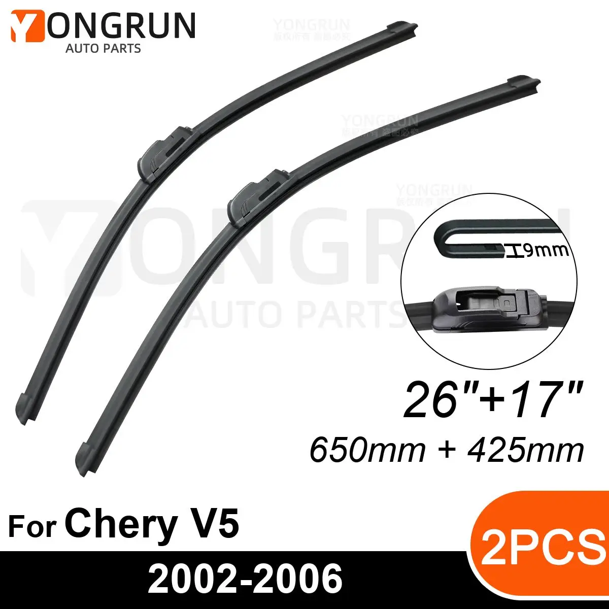 

Car Windshield Windscreen Front Wiper Blade Rubber Accessories For Chery V5 26"+17" 2002-2006 2002 2003 2004 2005 2006