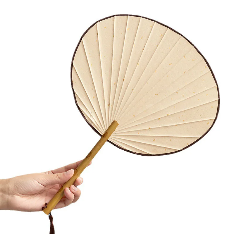 

Ancient Style Diy Xuan Paper Fan Blank Chinese Brush Calligraphy Ink Painting Creation Paper Round Fans Double Creation Gifts