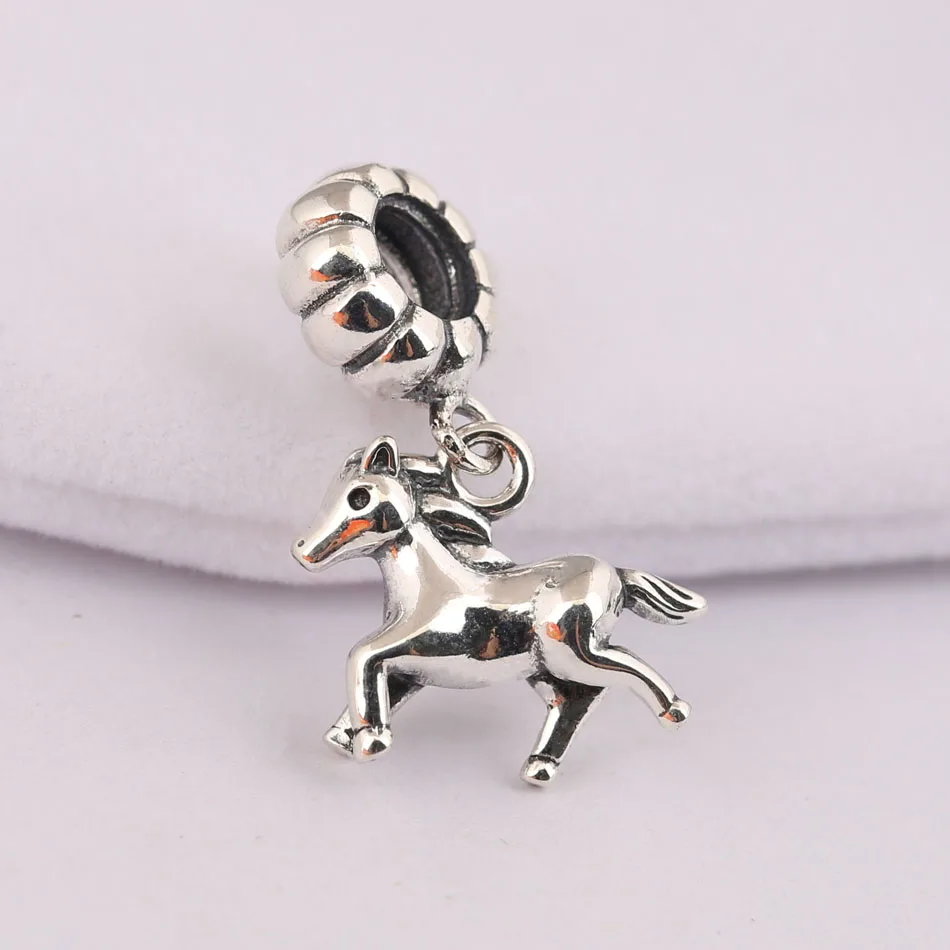 

Женский браслет со знаками Зодиака и лошади, подвеска-Шарм, ювелирное изделие «сделай сам» из стерлингового серебра 925 пробы с бусинами в виде животных