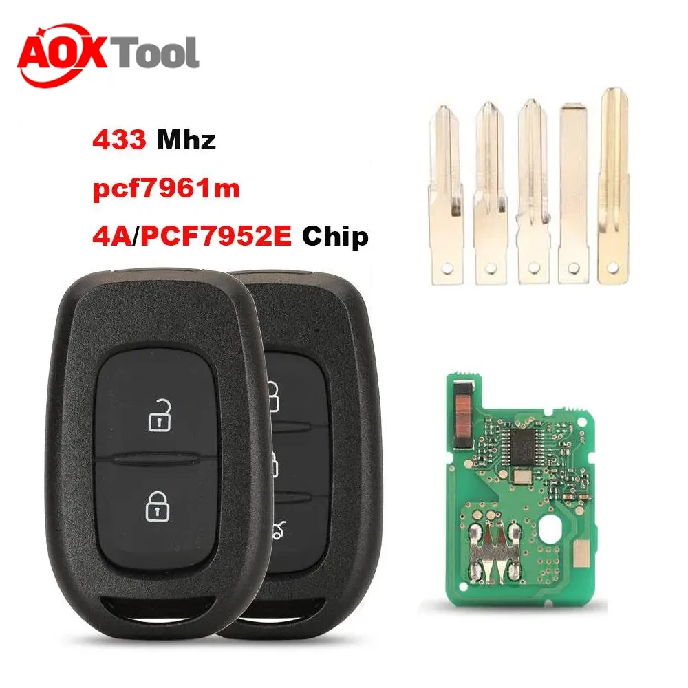 Remote Key 2/3 Buttons 434MHZ With 4A PCF7961M/Pcf7952E Chip For Renault Sandero Dacia Logan With Logo
Remote Key 2/3 Buttons 434MHZ With 4A PCF7961M/Pcf7952E Chip For Renault Sandero Dacia Logan With Logo