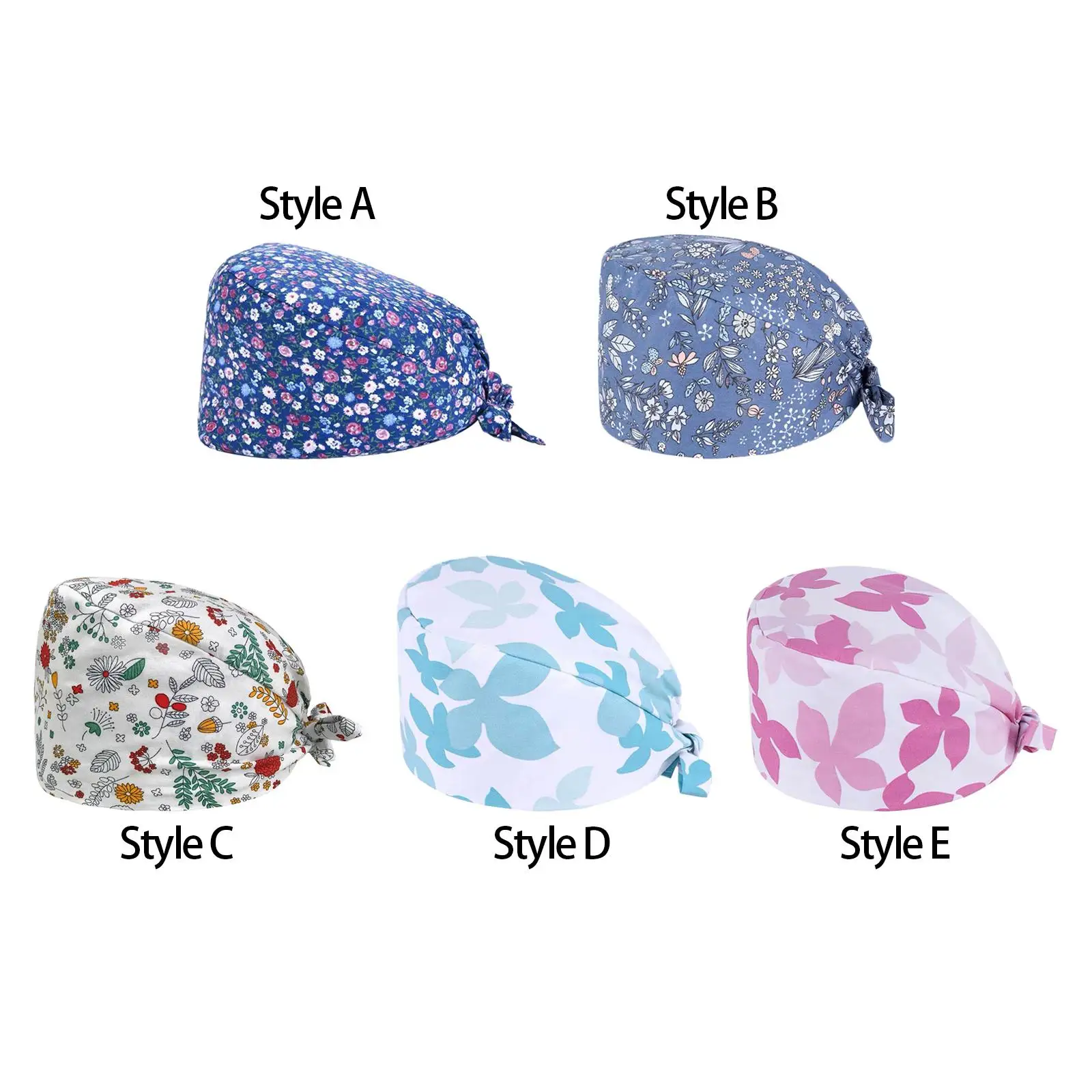 

Scrub Cap Washable Headcover Lace up Breathable Workwear Male No Slip Tie Back Nursing Cap for SPA Adults Beauty Salon Men Women