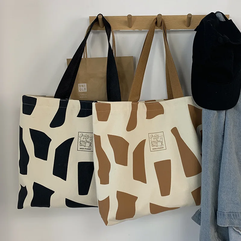 

Холщовые сумки для покупок для женщин, экологичные складные многоразовые сумки на ремне, вместительные повседневные тоуты в эстетике