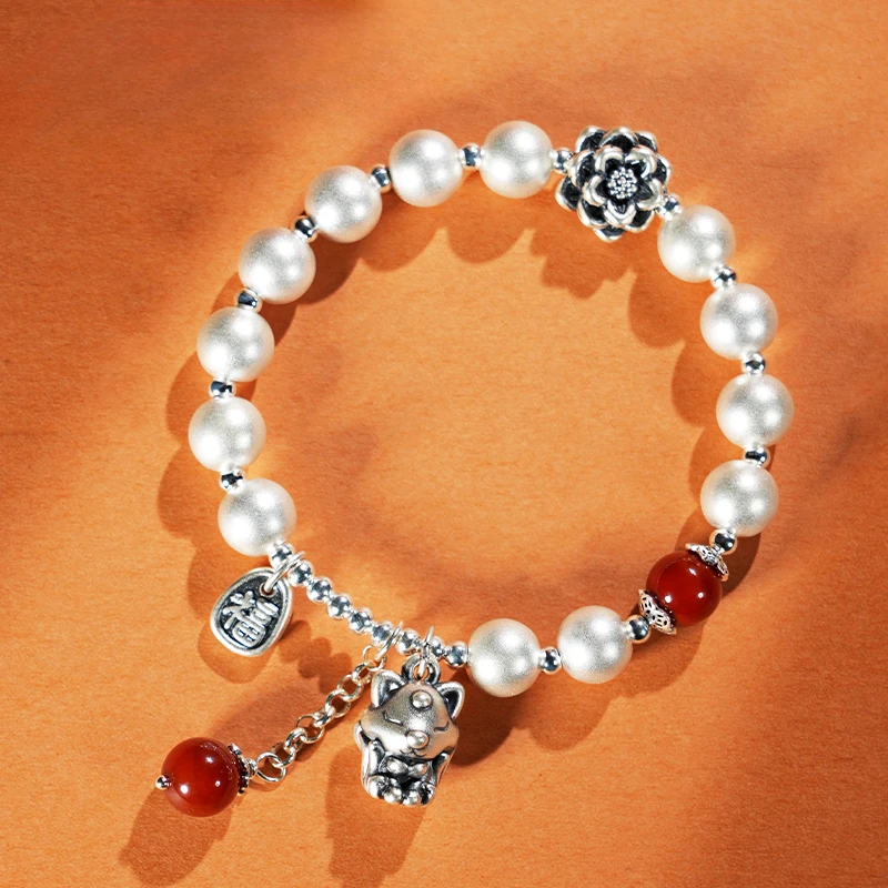 

UMQ Original S925 Yinrui Fox Fairy Bracelet Ethnic Style Refined Stylish and Versatile Vintage Bracelet Women's